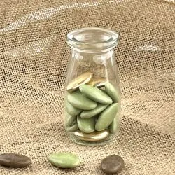 Contenant Mini bouteille lait en verre Vintage
