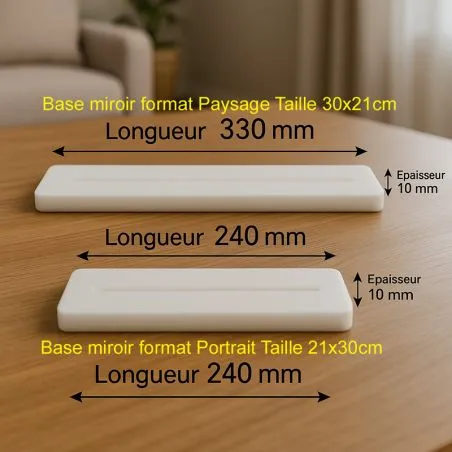 Support base chevalet pour miroir gravé