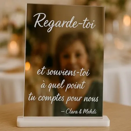 Miroir gravé personnalisé – Cadeau pour témoin de mariage