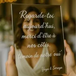 Miroir gravé personnalisé – Cadeau pour témoin de mariage