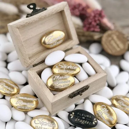 Dragées mariage Or personnalisées - 250gr