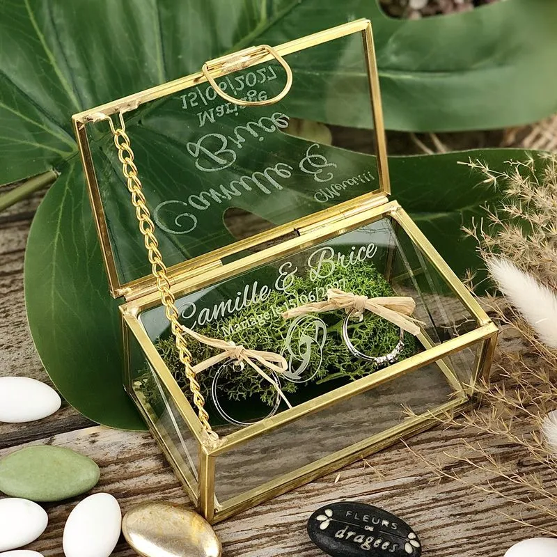 Boite alliances gravée Personnalisée Original - Coffret verre