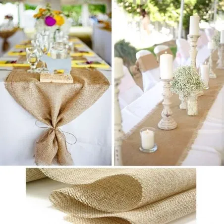 Chemin de table toile de jute Pas cher - Arrivage