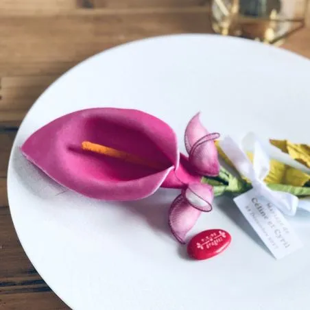 Arum sur tige porte Dragées - Fushia