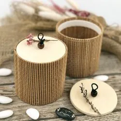 Boite ronde Bambou 8x7.5cm - Naturel
