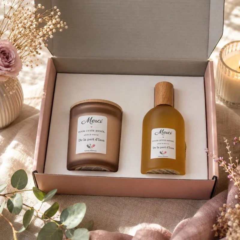 Coffret Cadeau Maîtresse Bougie et Spray d'Ambiance Blush