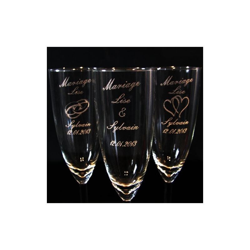 Flute champagne gravée mariage "personnalisée"