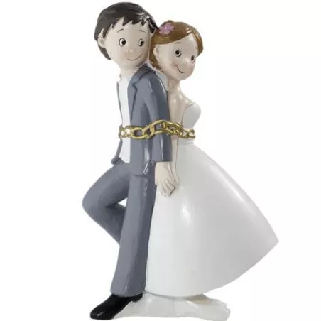 Figurine gateau - Mariés enchainé pour la vie!