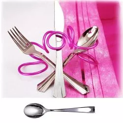 Couvert jetable - Petite cuillère plastique imitation inox X50