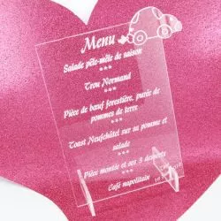 Menu gravé Voiture