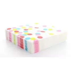 Serviette motif gros pois multicolore - les 20 pieces