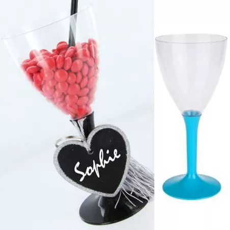 Verre vin jetable plastique 18cl (10psc) - Turquoise Verre vin jetable plastique 18cl (10psc) - Turquoise