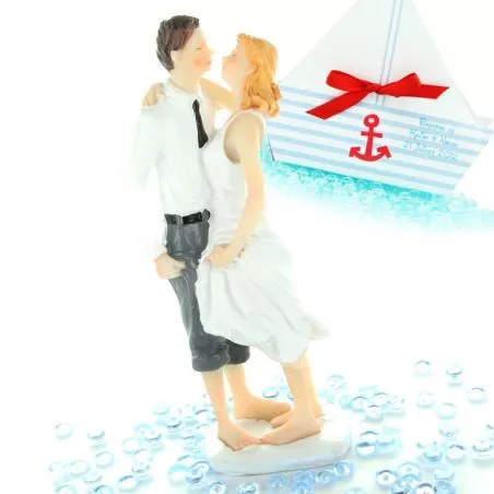Figurine mariage Mariés pieds dans l'eau