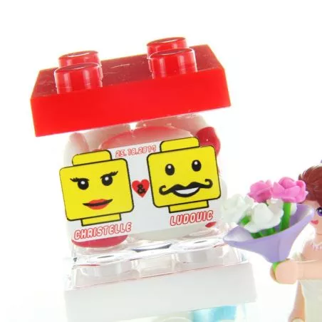 Etiquette dragées mariage sticker - LEGO