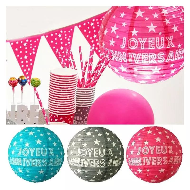 Lot de 2 Lampions Anniversaire étoilées Ø30cm