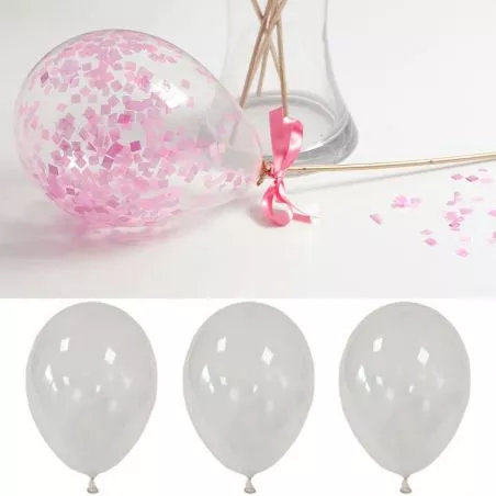 Ballons transparent à confettie 30cm