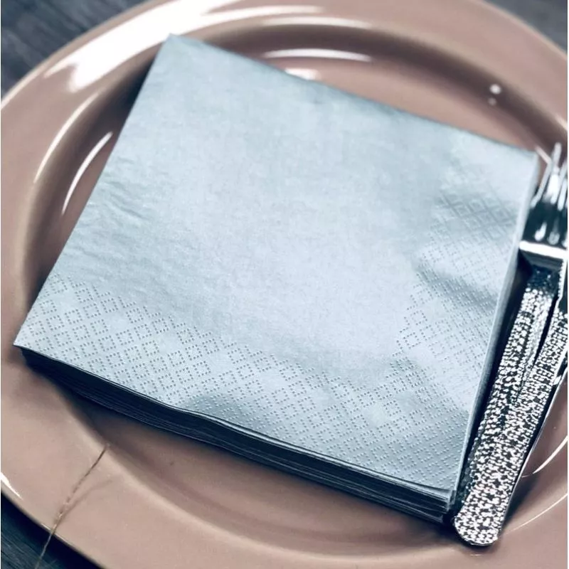 Serviettes de table jetables couleur argentée