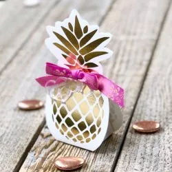 Boîte dragée carton Ananas lot de 10