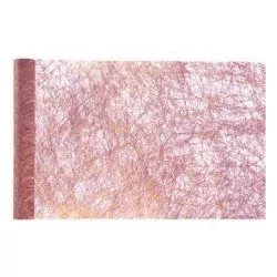 5m Chemin de table rose métalisé