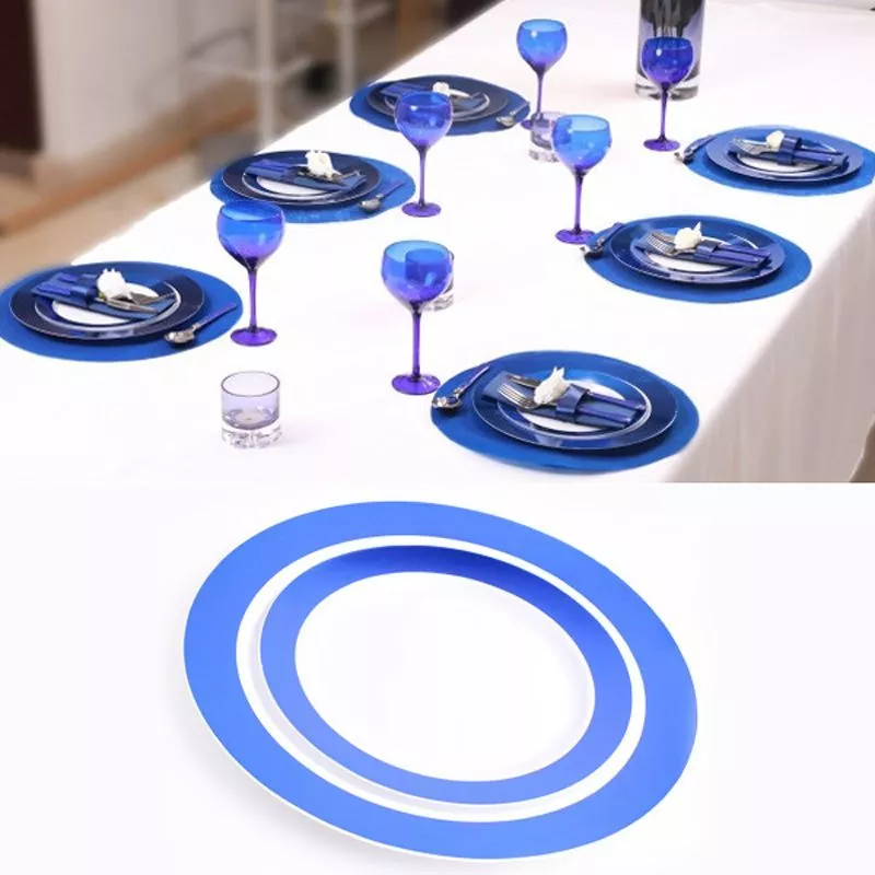Assiette ronde réutilisable bleue - RETIF