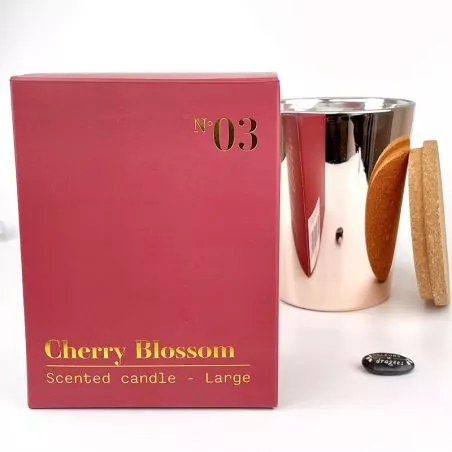 Bougie personnalisée parfumée XL "mèche bois" 1,5kg - Rose Gold
