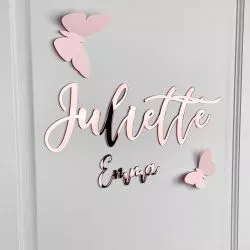 Prénom personnalisé mural / porte chambre - Rose gold