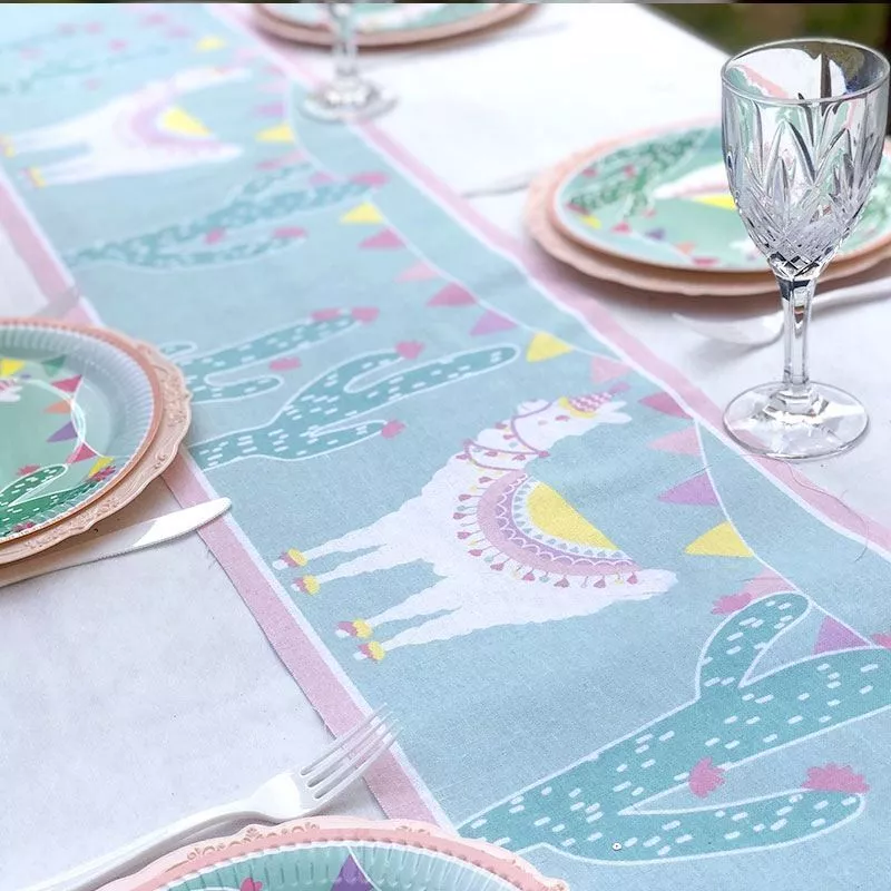 Chemin table Lama en Coton