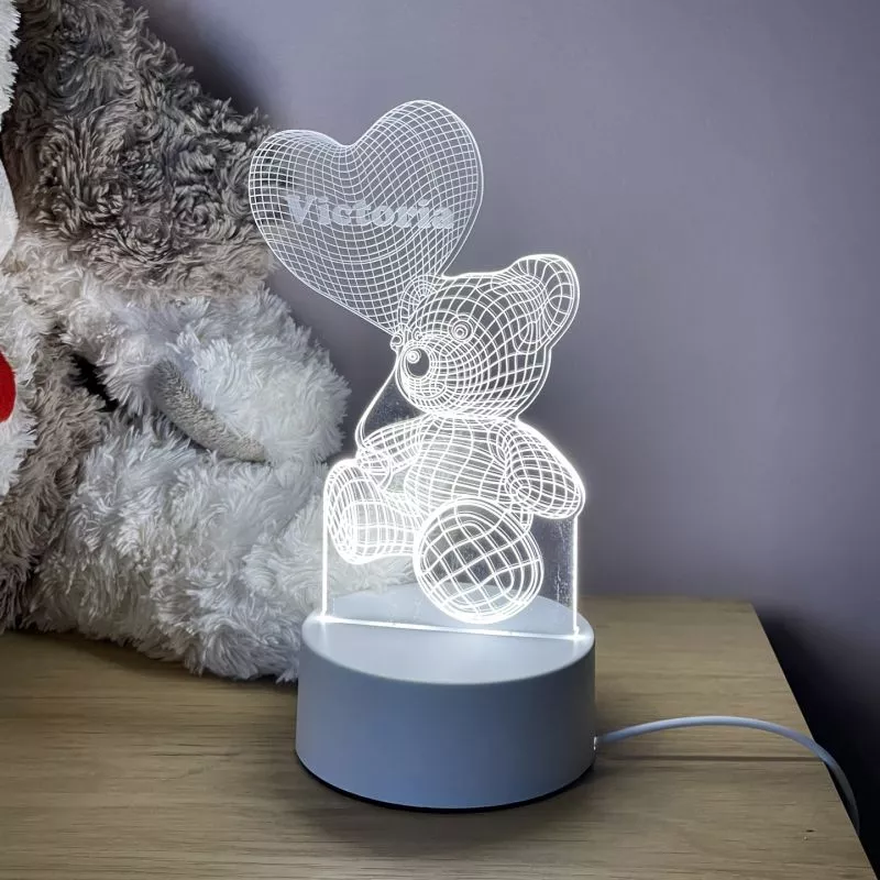Lampe enfant 3D multicolore personnalisée - Petit ours
