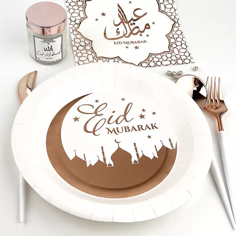 Assiette jetable pas cher Eid Mubarak, vaisselle jetable - Badaboum