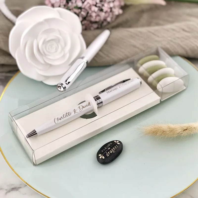 Témoin mariage Dragées - Pack Stylo personnalisé